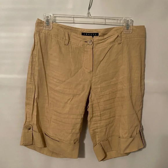 Theory Linen Bermuda Shorts - Picture 1 of 3